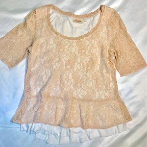 Anthropologie Deletta Lace Layered Shirt M